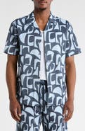 T.R. PREMIUM Abstract Print Camp Shirt