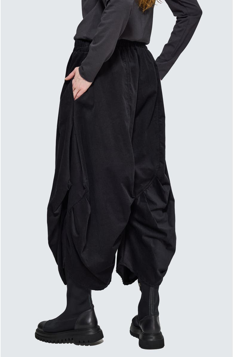 LUUKAA Noira Pleated Balloon Pants, Alternate, color, Black