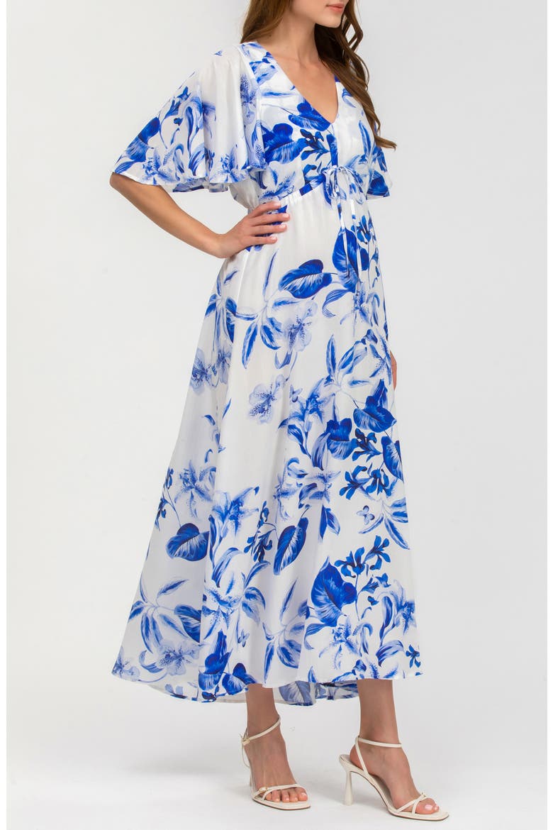 Maternity Maxi Dress, Alternate, color, BRIGHT BLUE