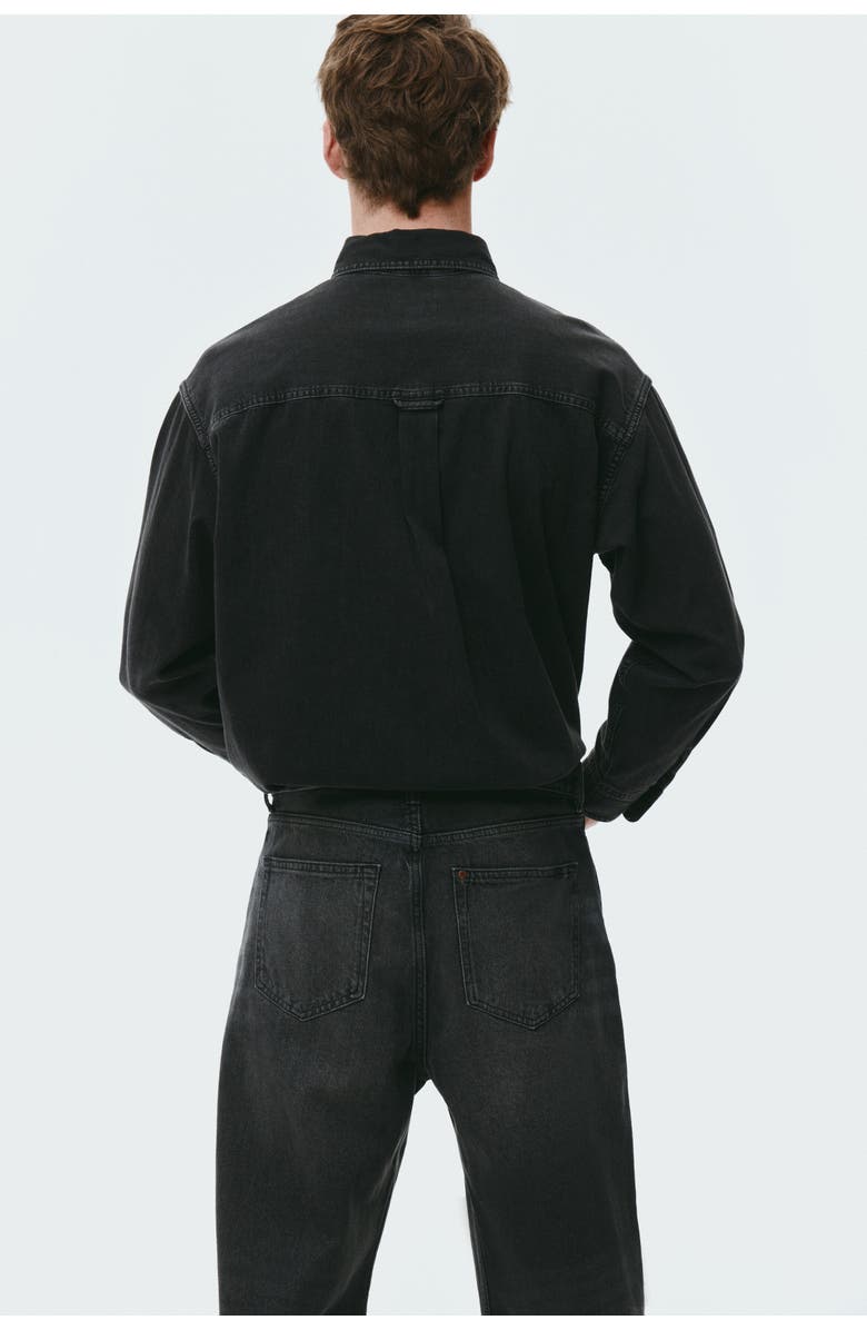 H&M Houston loose jeans, Alternate, color, Washed Black