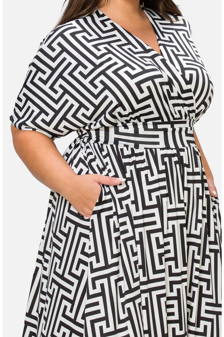 Katsia Empire Waist Maxi Dress, Alternate, color, BLACK IVORY