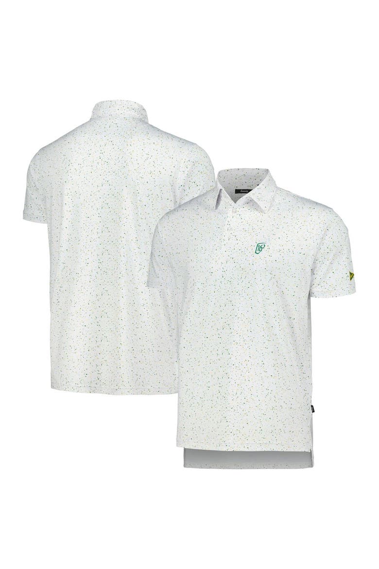 Men's Breezy Golf White WM Phoenix Open Splatter Polo, Alternate, color, White