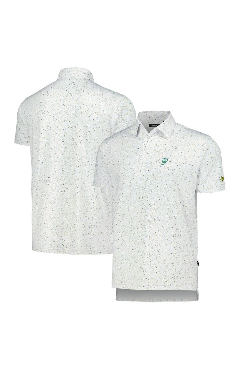 Breezy Golf Men's Breezy Golf White WM Phoenix Open Splatter Polo, Alternate, color, White