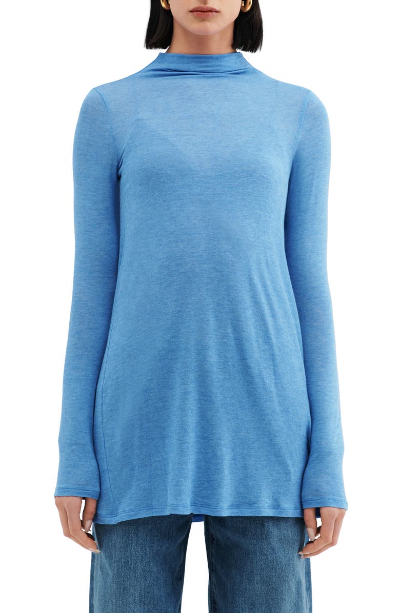Two Lines by Marcella Athens Long Sleeve Tunic, Main, color, Azure Blue