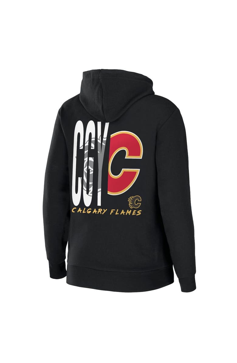 WEAR by Erin Andrews Women's WEAR by Erin Andrews Black Calgary Flames Sponge Fleece Full-Zip Hoodie, Alternate, color, Black