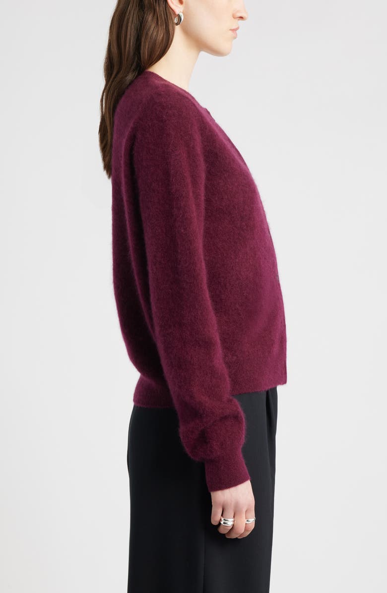 Nordstrom Brushed Cashmere Cardigan, Alternate, color, Burgundy Field