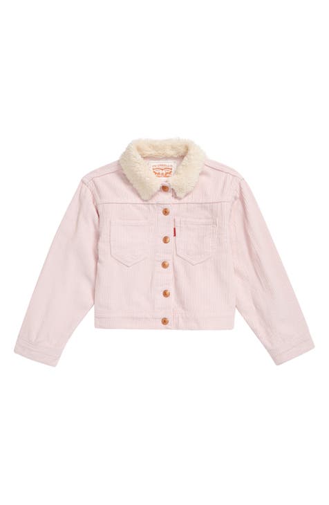 Kids' Oversize Cotton Corduroy Trucker Jacket (Little Girl)