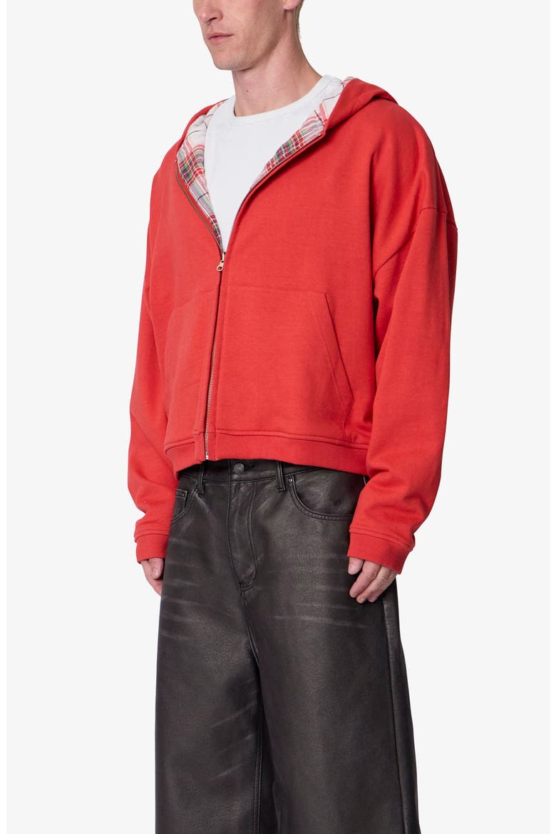 Reversible Flannel Zip Hoodie, Alternate, color, RED