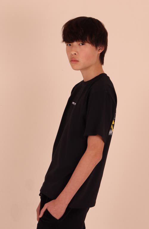Tiny Tribe Kids' World Tribe Cotton Graphic T-shirt In Black