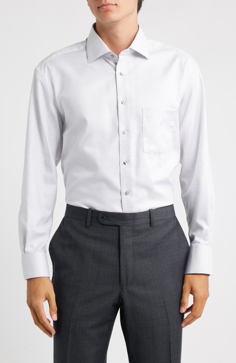 Eterna Modern Fit Structured Twill Dress Shirt, Main, color,