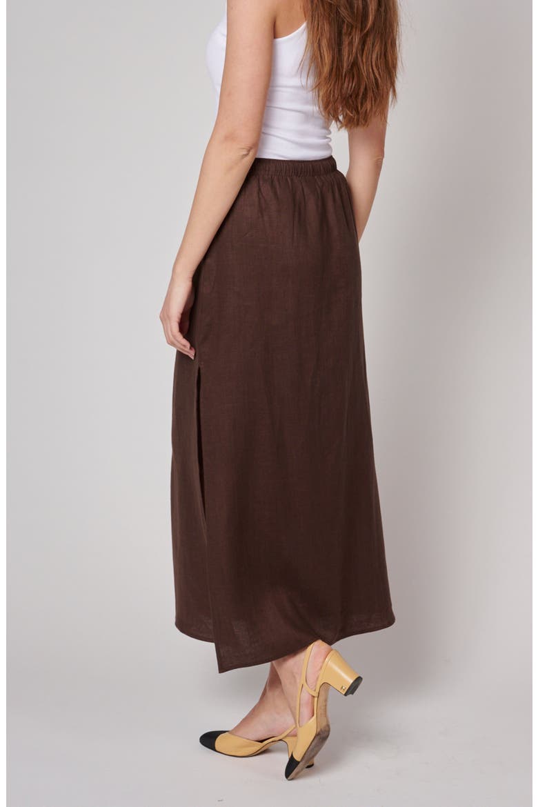 Linen Resort Skirt, Alternate, color, Espresso