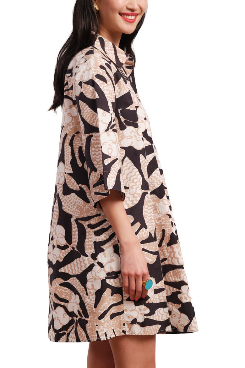 Isla Shirtdress Sketchy Jungle, Alternate, color, Taupe/Black