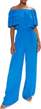 Ramy Brook Tinsley Off the Shoulder Short Sleeve Jumpsuit