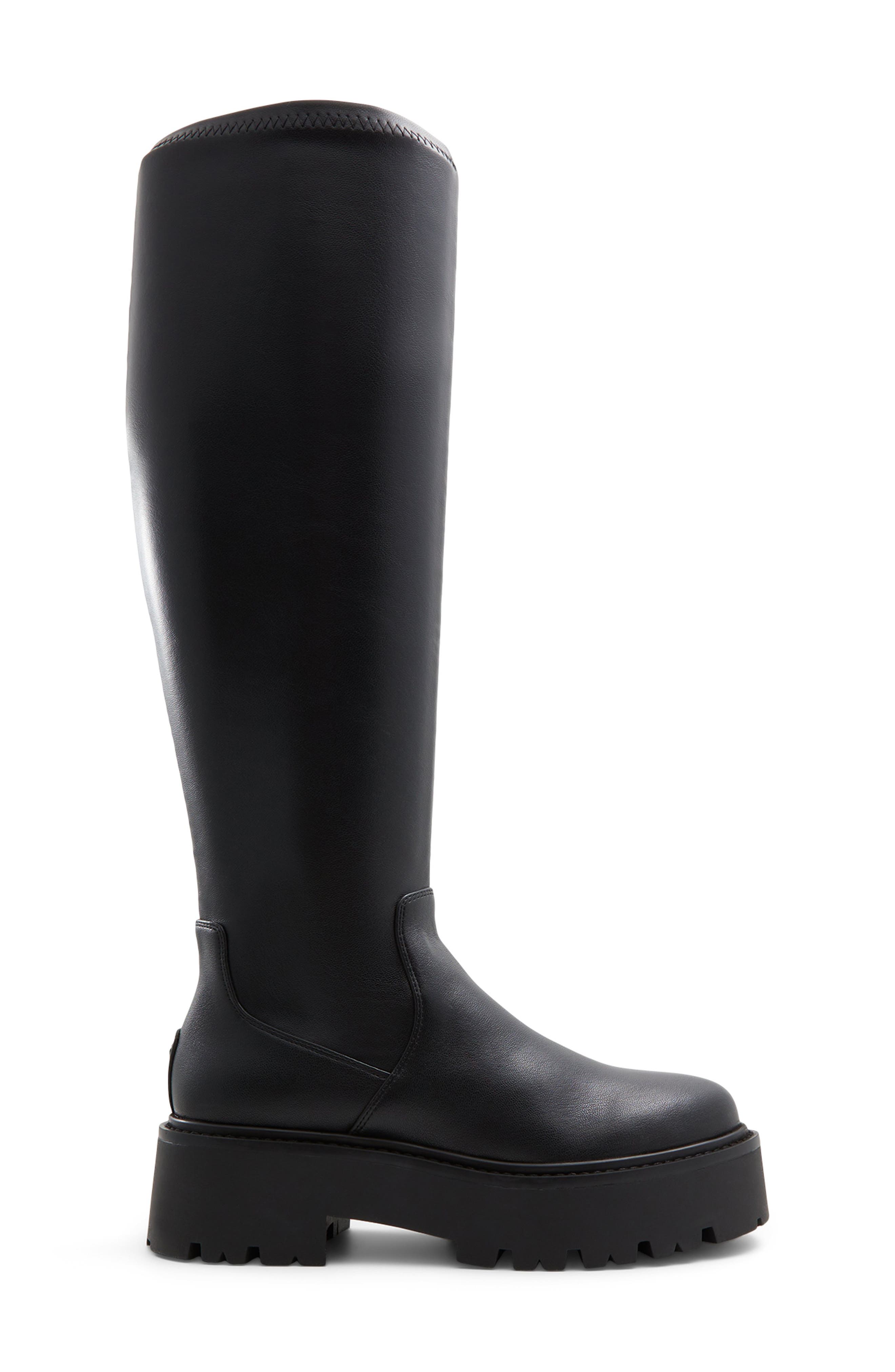 ALDO Carelden Knee High Platform Boot, Alternate, color, Black