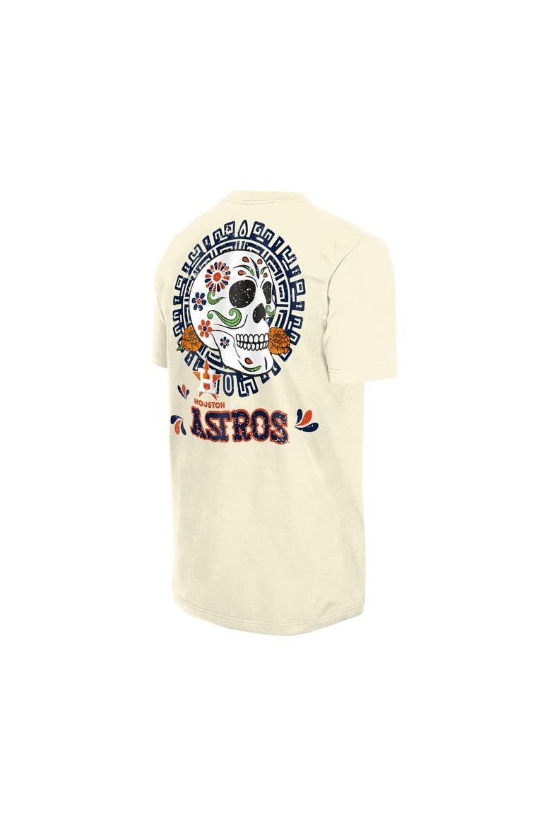 Men's New Era Natural Houston Astros Dia de los Muertos Sugar Skull T-Shirt, Alternate, color, Natural