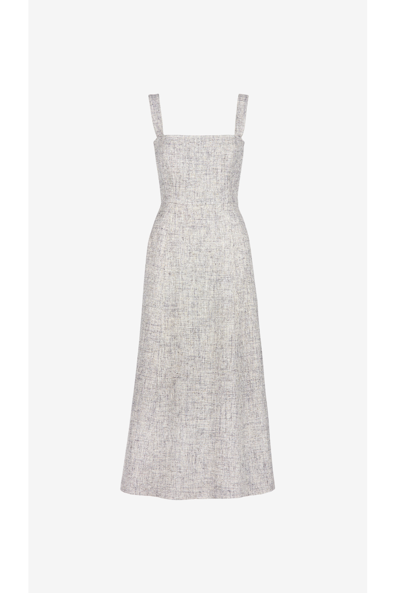 A-line Midi Dress, Alternate, color, Pebble Tweed