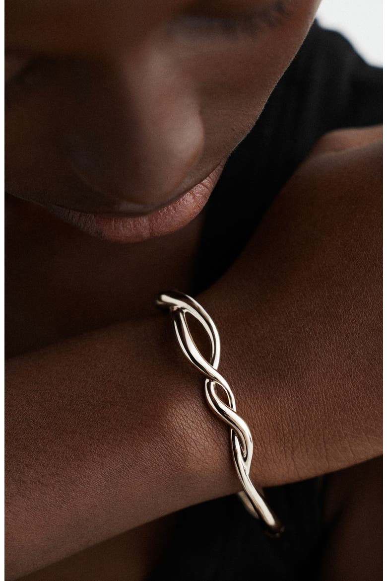 Ochre Sterling Silver Bangle, Alternate, color, STERLING SILVER
