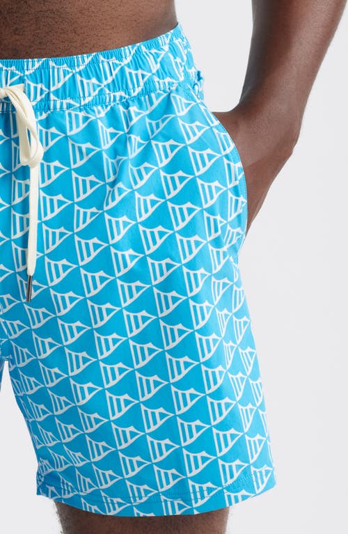 Fair Harbor The Bungalow Water Repellent Swim Trunks In Blue