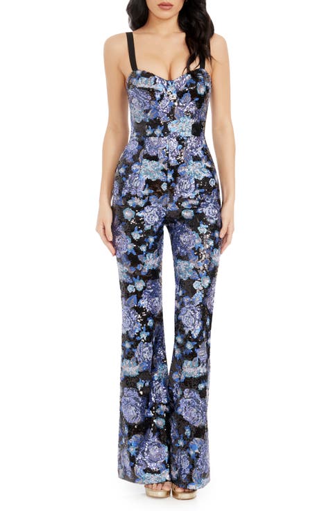 Presley Floral Sequin Jumpsuit