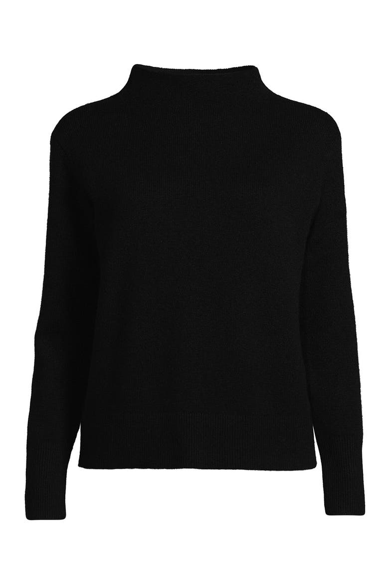 Cashmere Funnel Neck Sweater, Alternate, color, Black