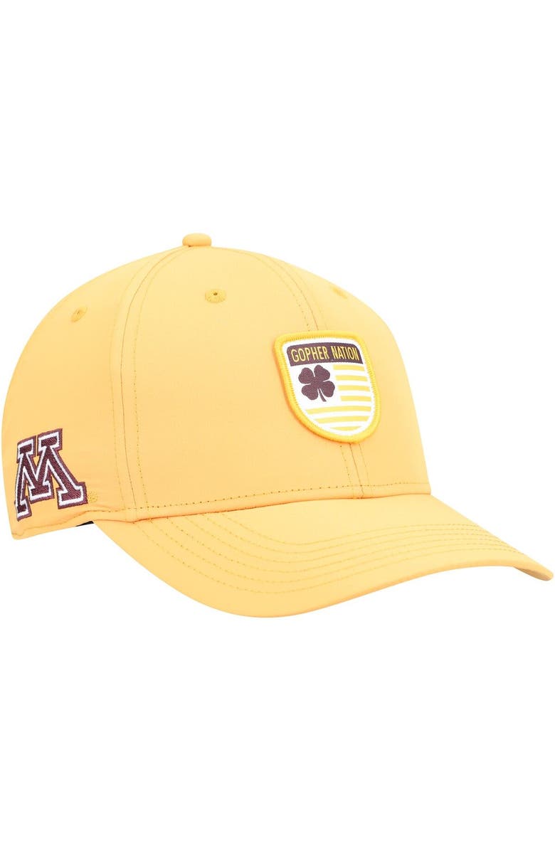 Black Clover Men's Gold Minnesota Golden Gophers Nation Shield Snapback Hat, Main, color, 