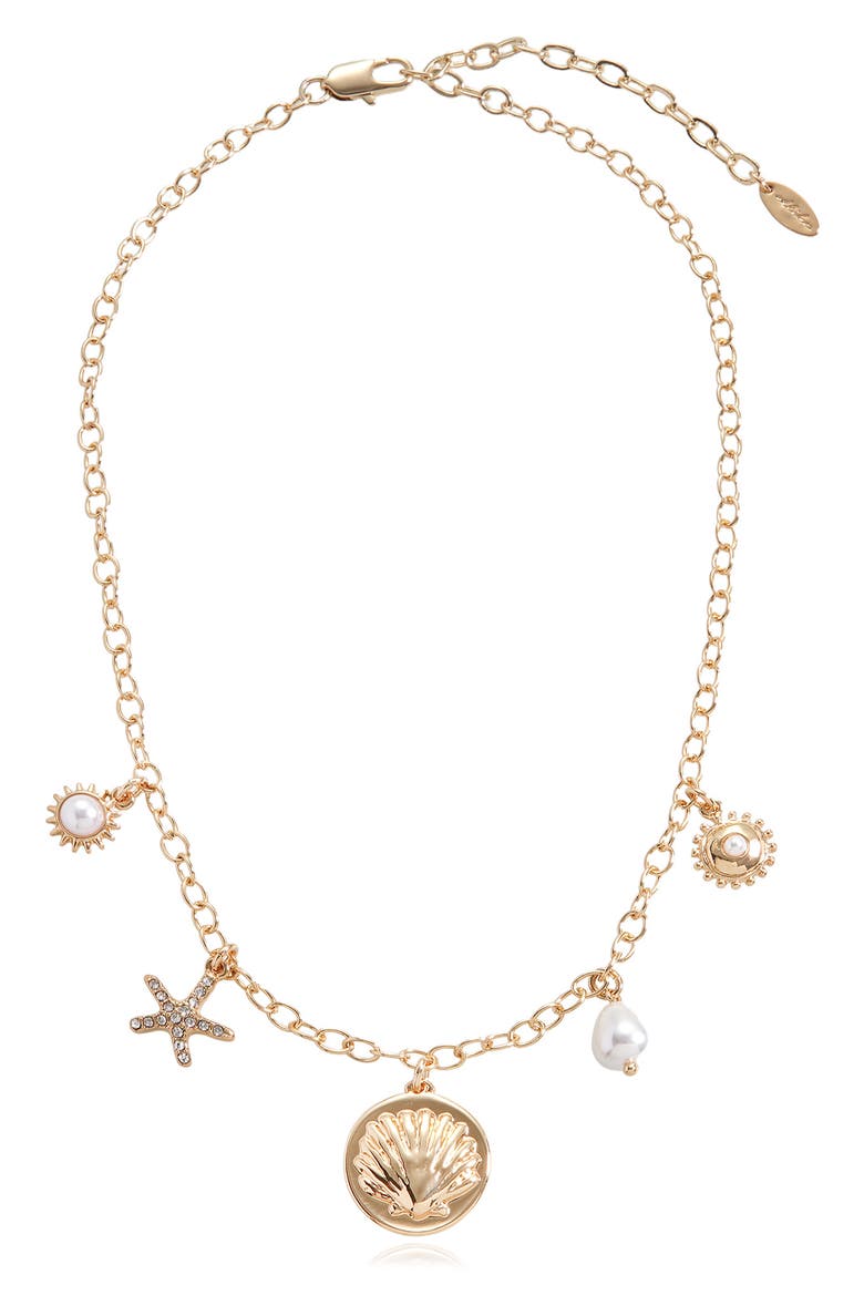 Coastal Charm Necklace, Main, color, GOLD