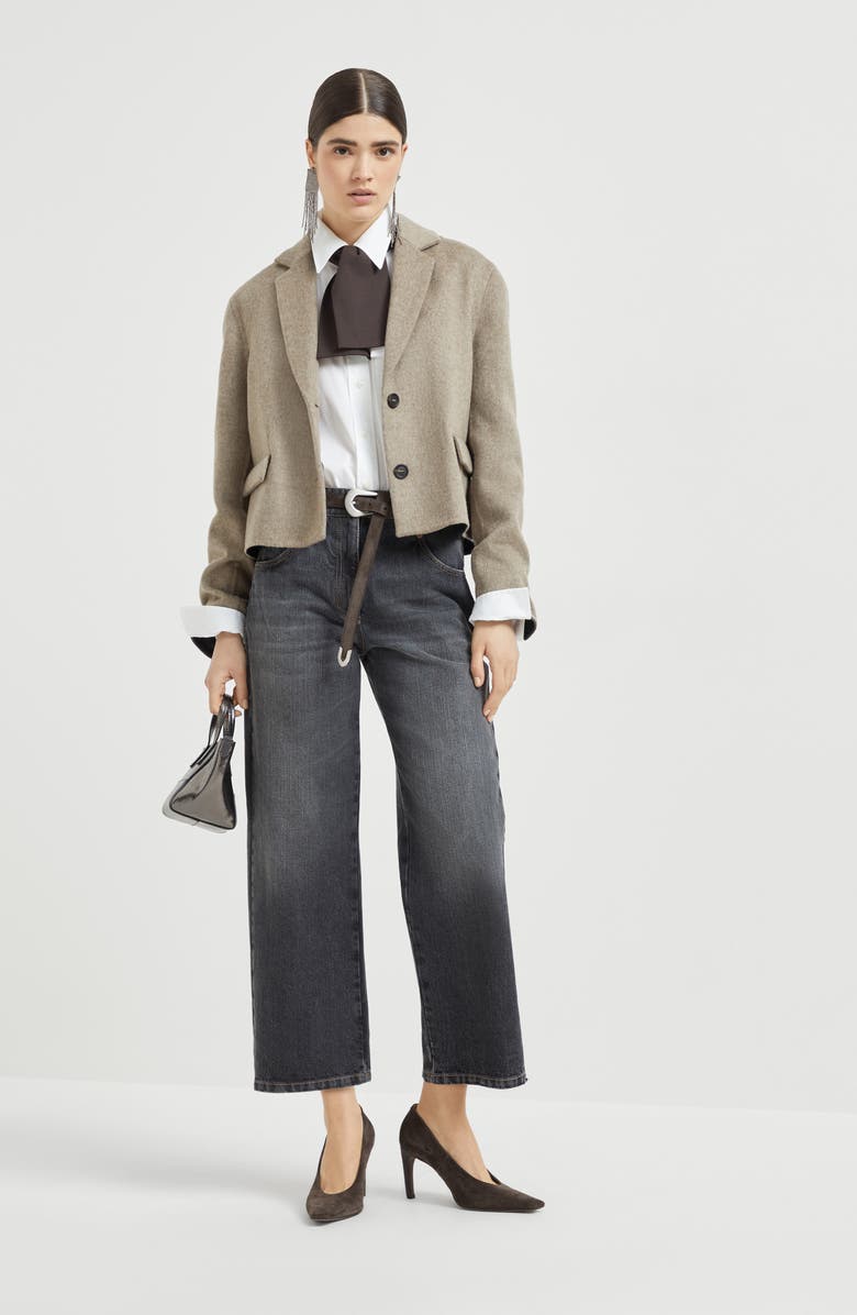 Brunello Cucinelli Authentic denim trousers, Alternate, color, Dark Grey