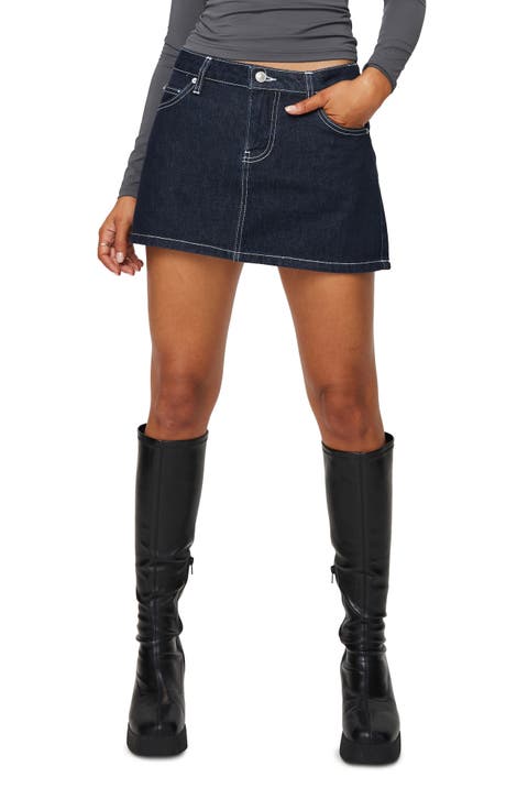 Bracken Low Rise Denim Miniskirt