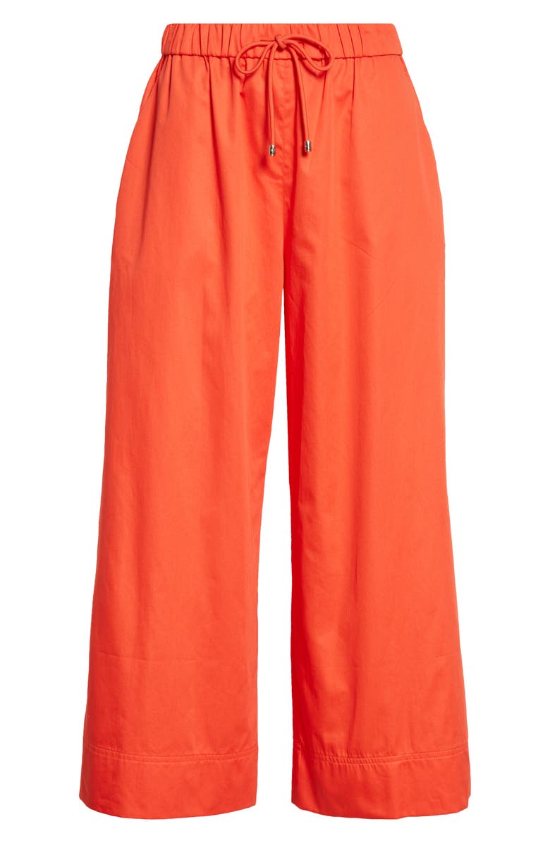 Max Mara Elastic Waist Wide Leg Poplin Trousers, Alternate, color,