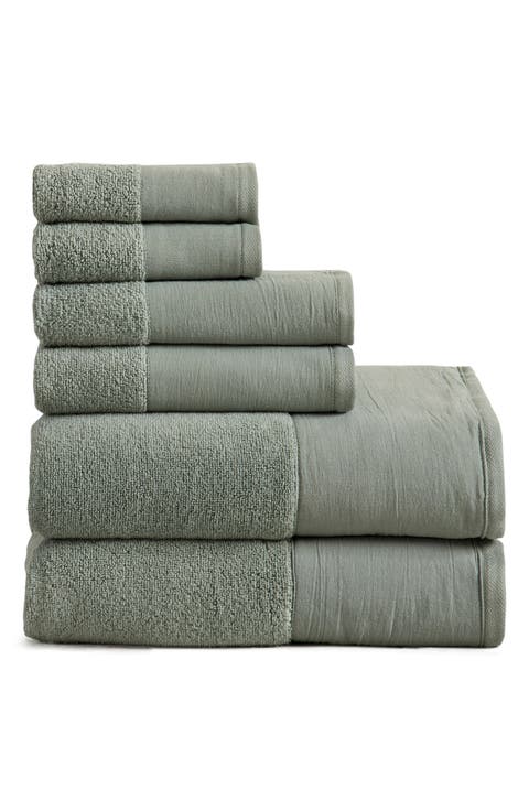 Border 6-Piece Cotton Towel Set