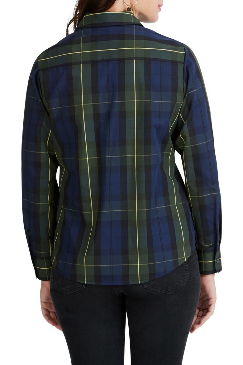 Tina Lenox Tartan Shirt, Alternate, color, NAVY/ BLACK