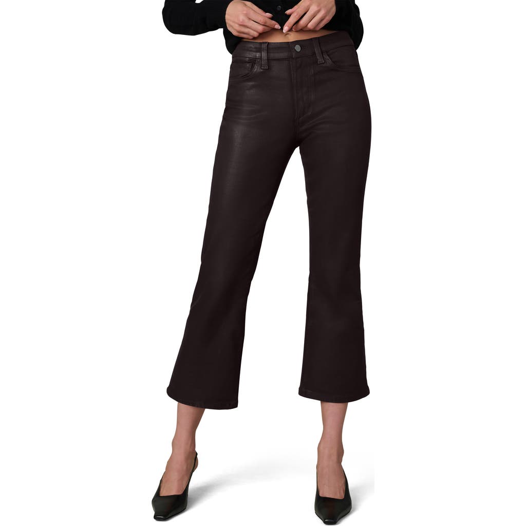 Joe's The Callie Coated High Waist Ankle Bootcut Jeans In Black