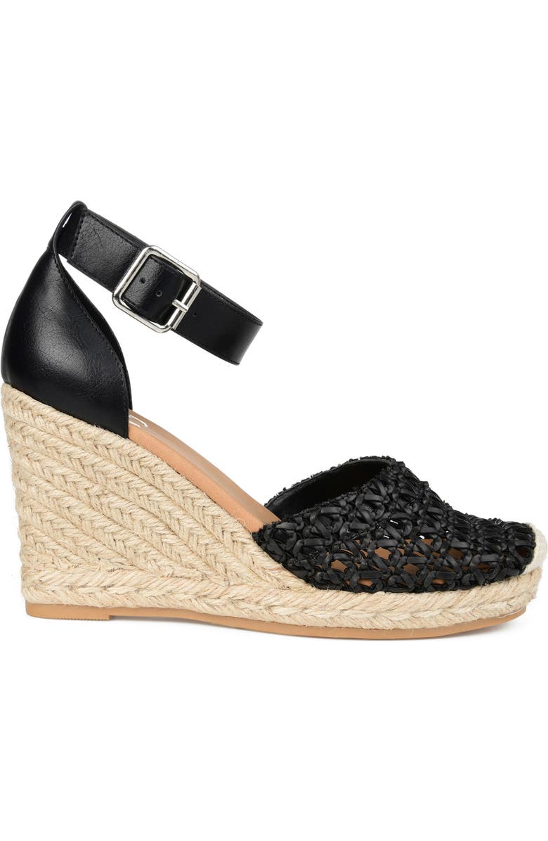 Journee Collection JOURNEE Sierra Woven Espadrille Wedge Sandal, Alternate, color, Black