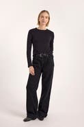 Brodie Pure Cashmere Long Sleeve Cotton Crew Neck T-shirt