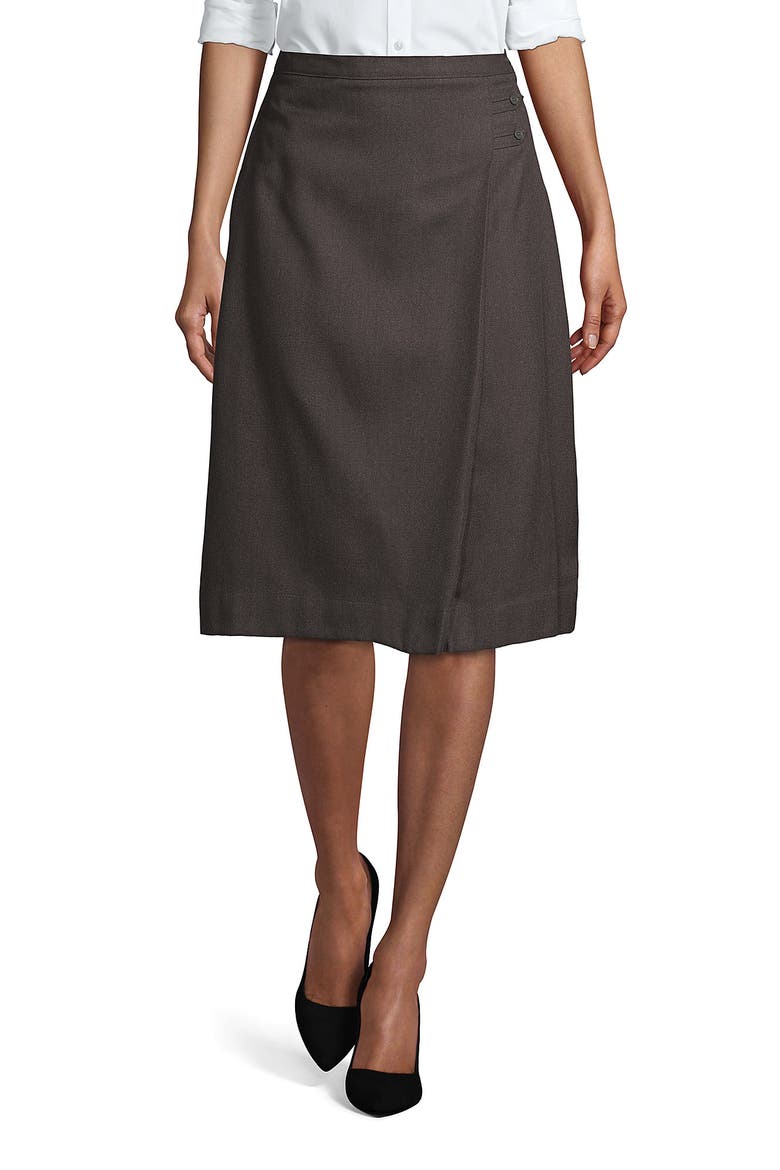 School Uniform  Solid A-line Skirt Below the Knee, Main, color, Gray