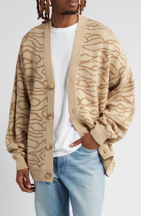Animal Stripe Oversize Cardigan