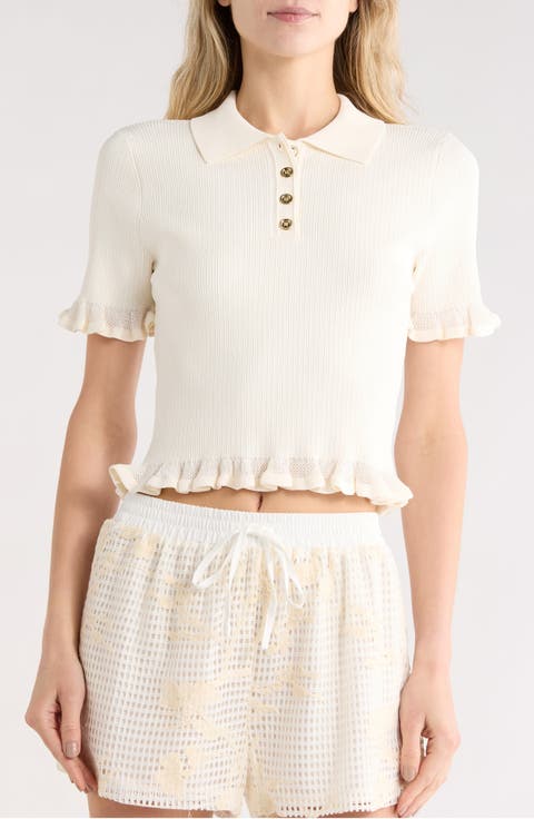 Floral Embroidered Mesh Shorts