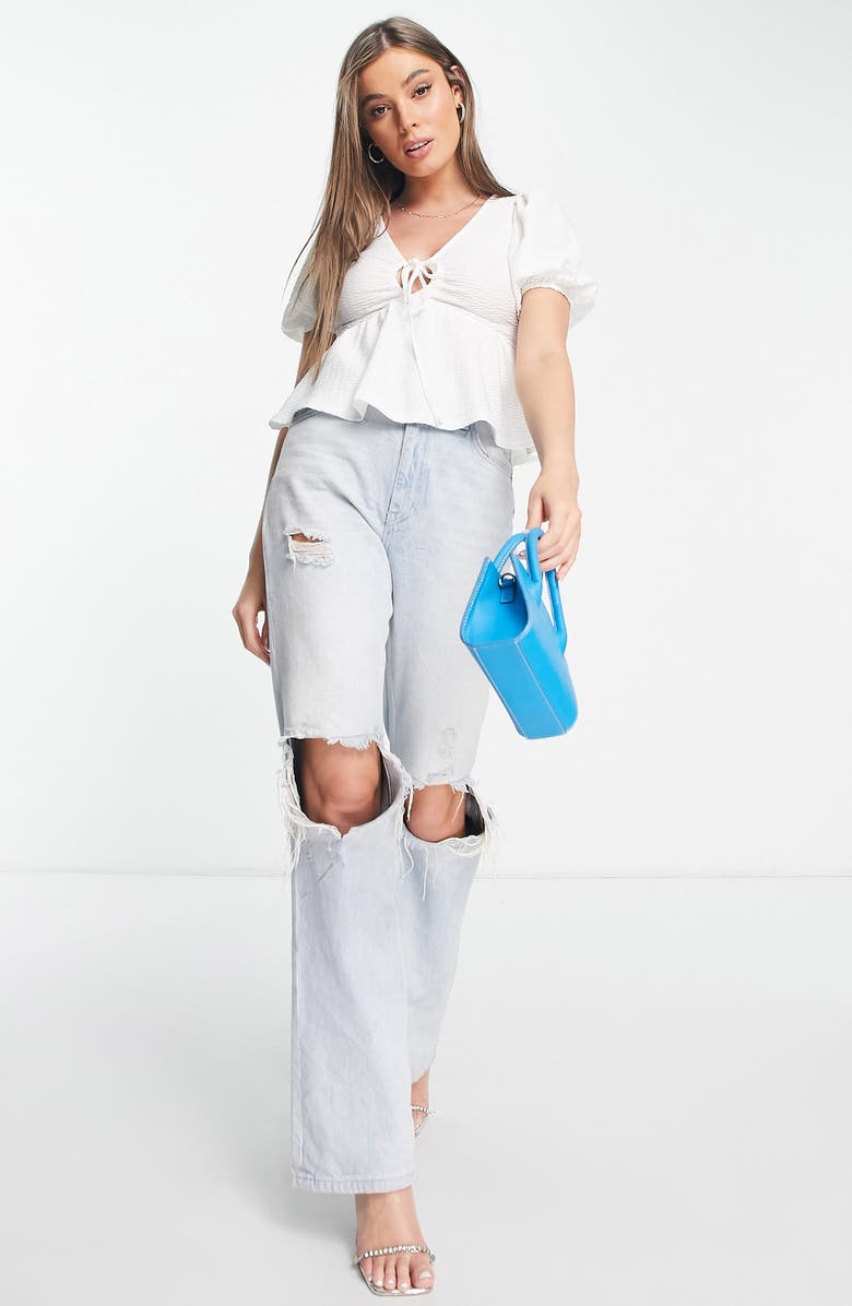 ASOS DESIGN Puff Sleeve Top, Alternate, color,