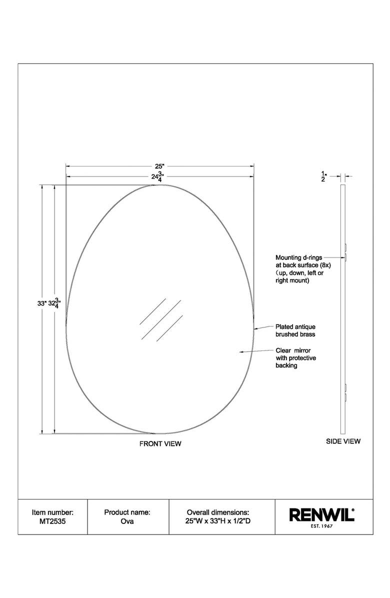Renwil Ova Mirror, Alternate, color, 