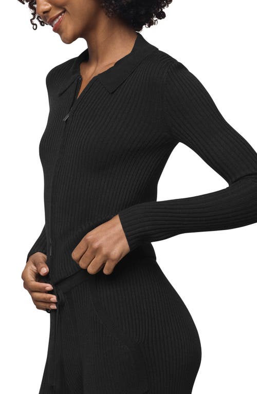 Splendid Georgie Two-way Zip Sweater In Black