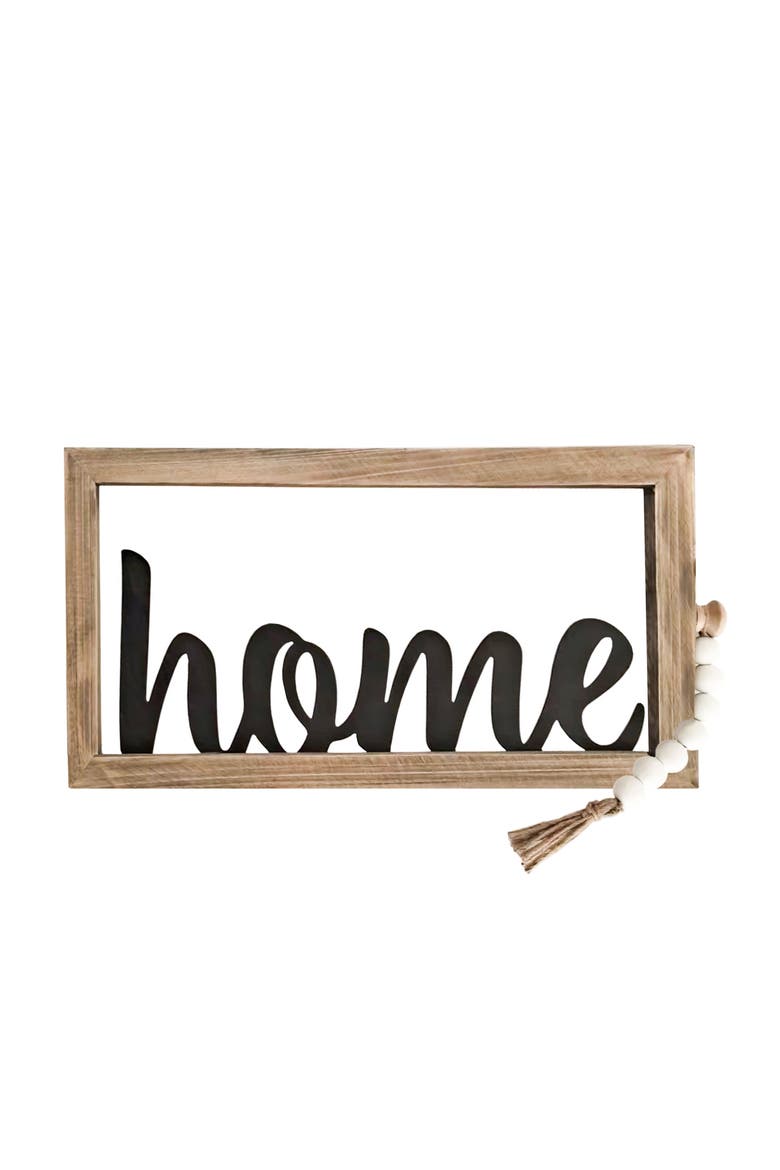Home with Beads and Tassel Sign, Main, color, Black