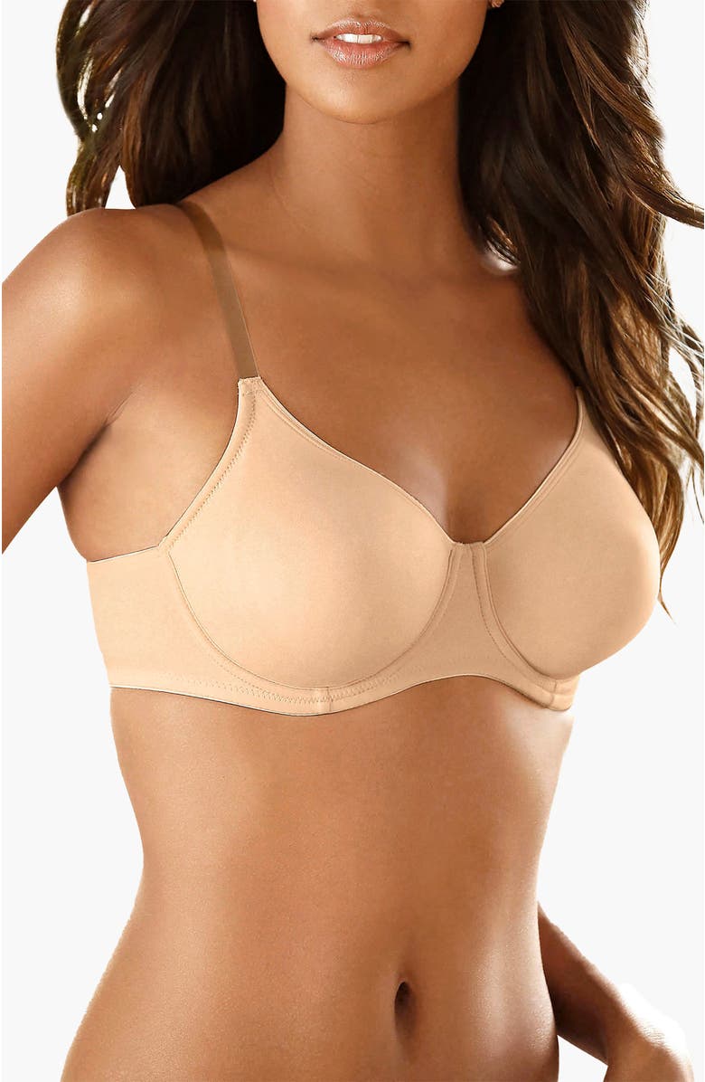 LASCANA Clear Strap Underwire T-Shirt Bra, Main, color, Tan