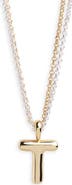ARGENTO VIVO Puffy T Initial Pendant Necklace