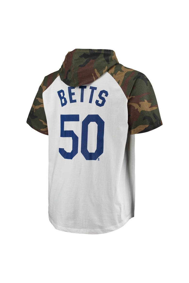 Men's Mookie Betts White/Camo Los Angeles Dodgers Player Big & Tall Raglan Hoodie T-Shirt, Alternate, color, White