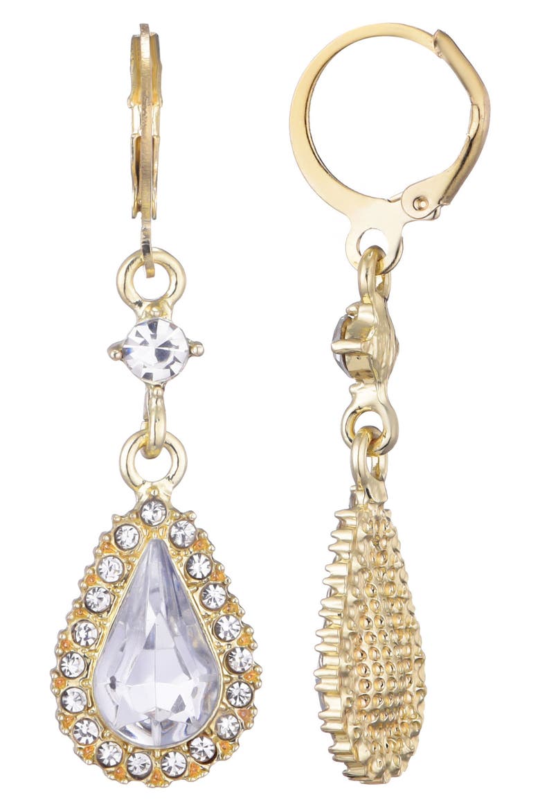 Crystal Drop Earrings, Alternate, color, GOLD