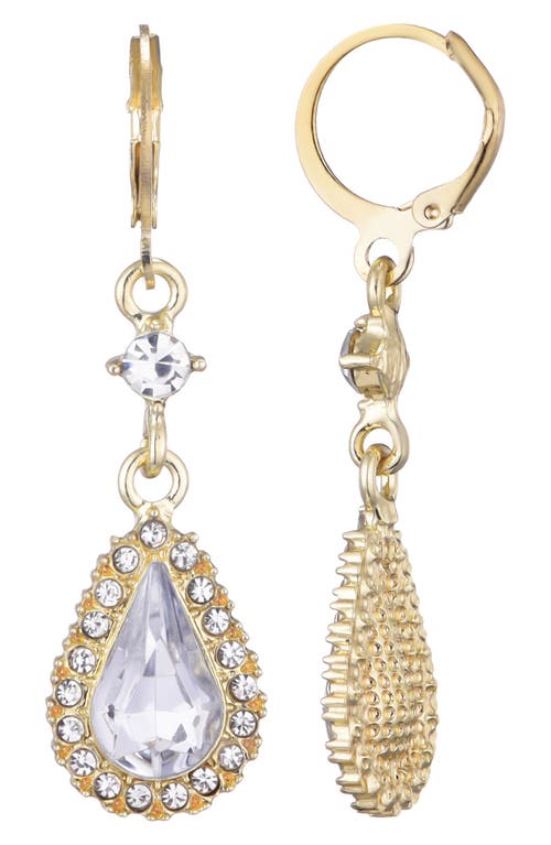 Adornia Gold Plated Pear Crystal Halo Drop Earrings In Gold