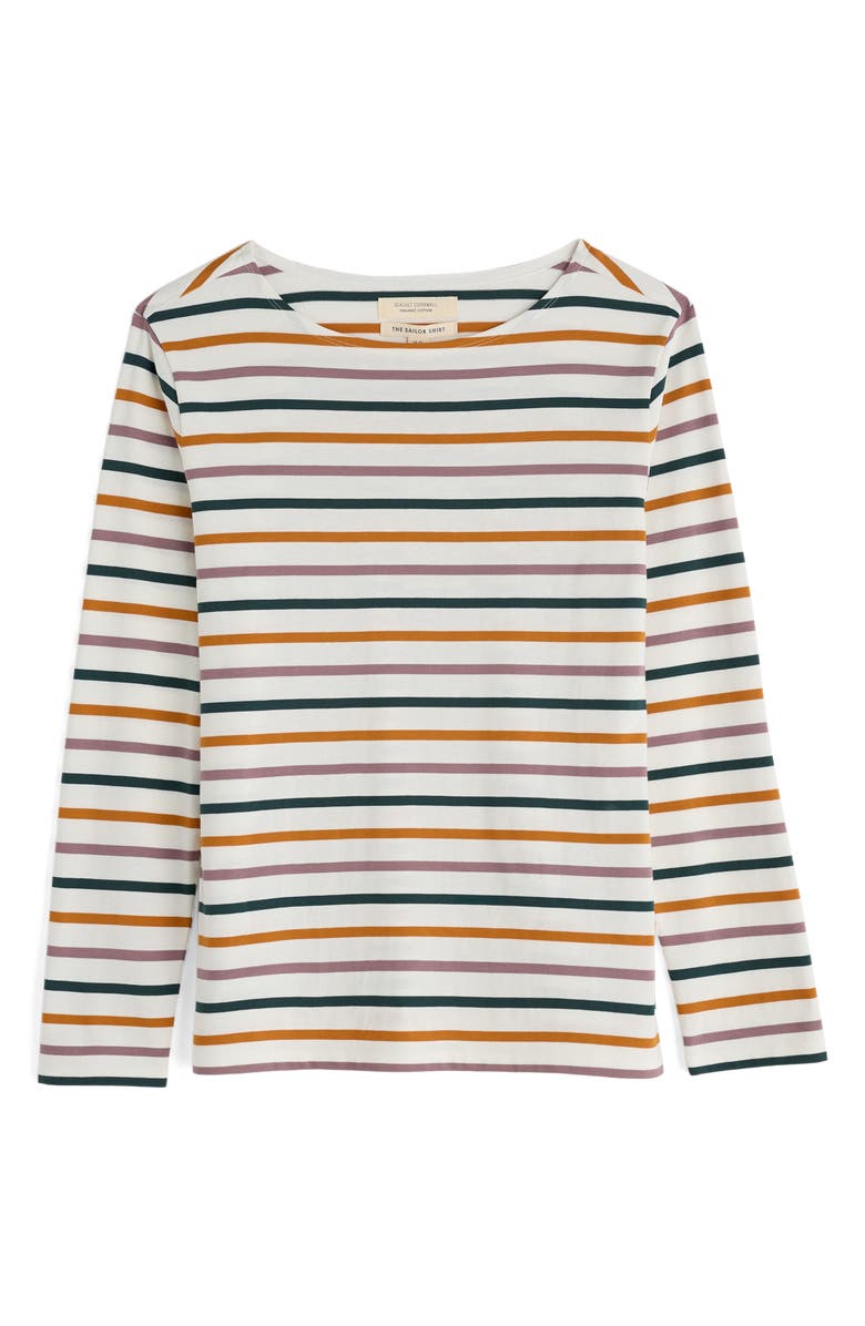 Seasalt Cornwall Sailor Stripe Organic Cotton Top, Alternate, color, Tri Breton Verte