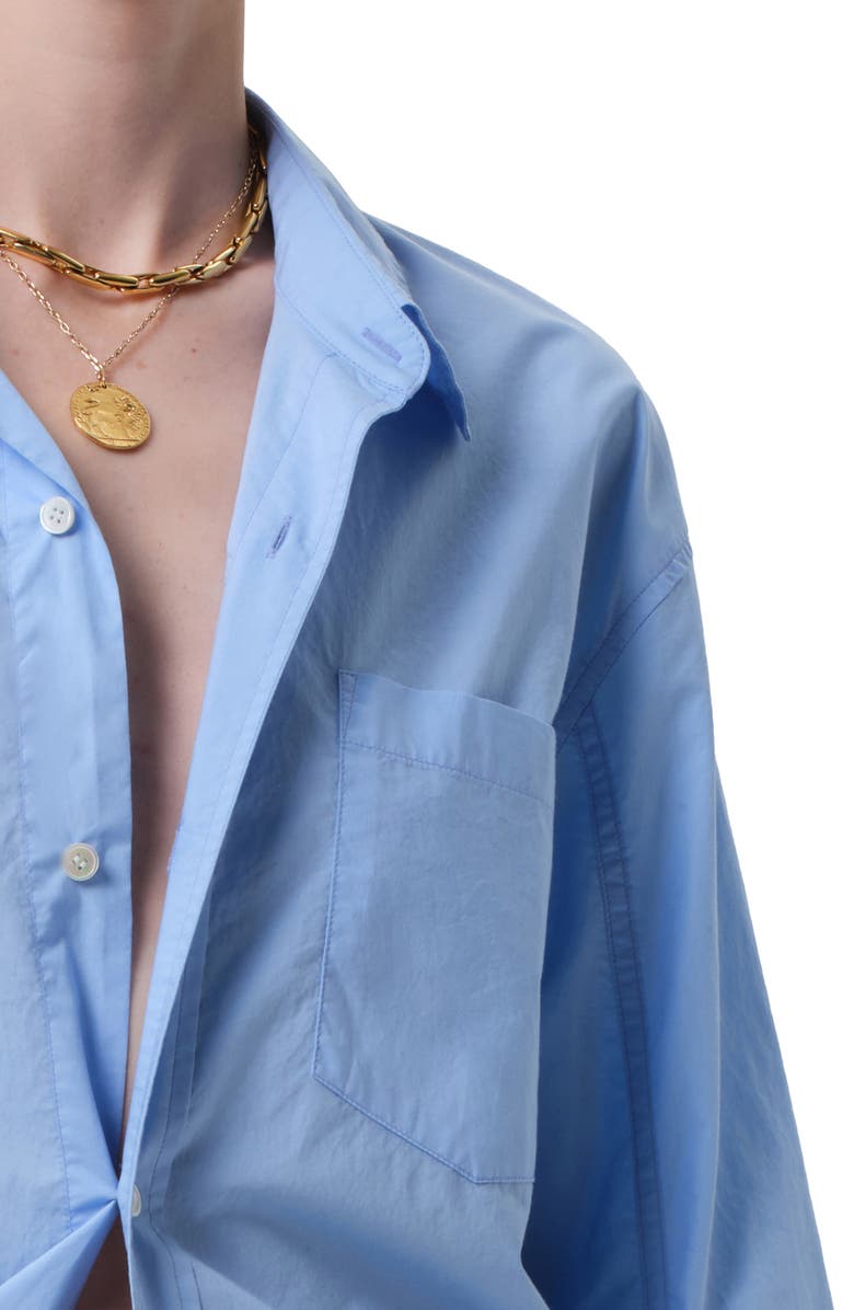 Citizens of Humanity Kayla Oversize Poplin Button-Up Shirt, Alternate, color, Banker Blue Dk