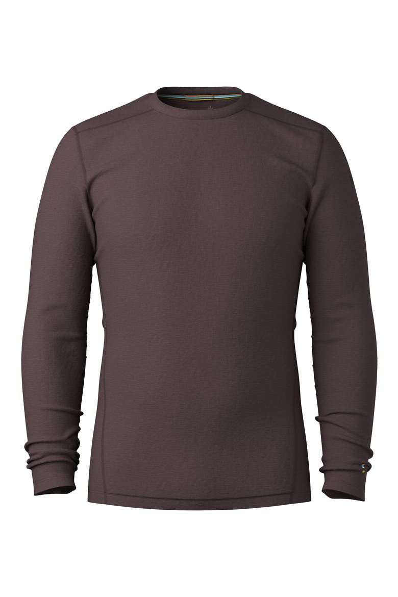 Merino Base Layer Crewneck Long Sleeve Shirt, Alternate, color, MINK HEATHER