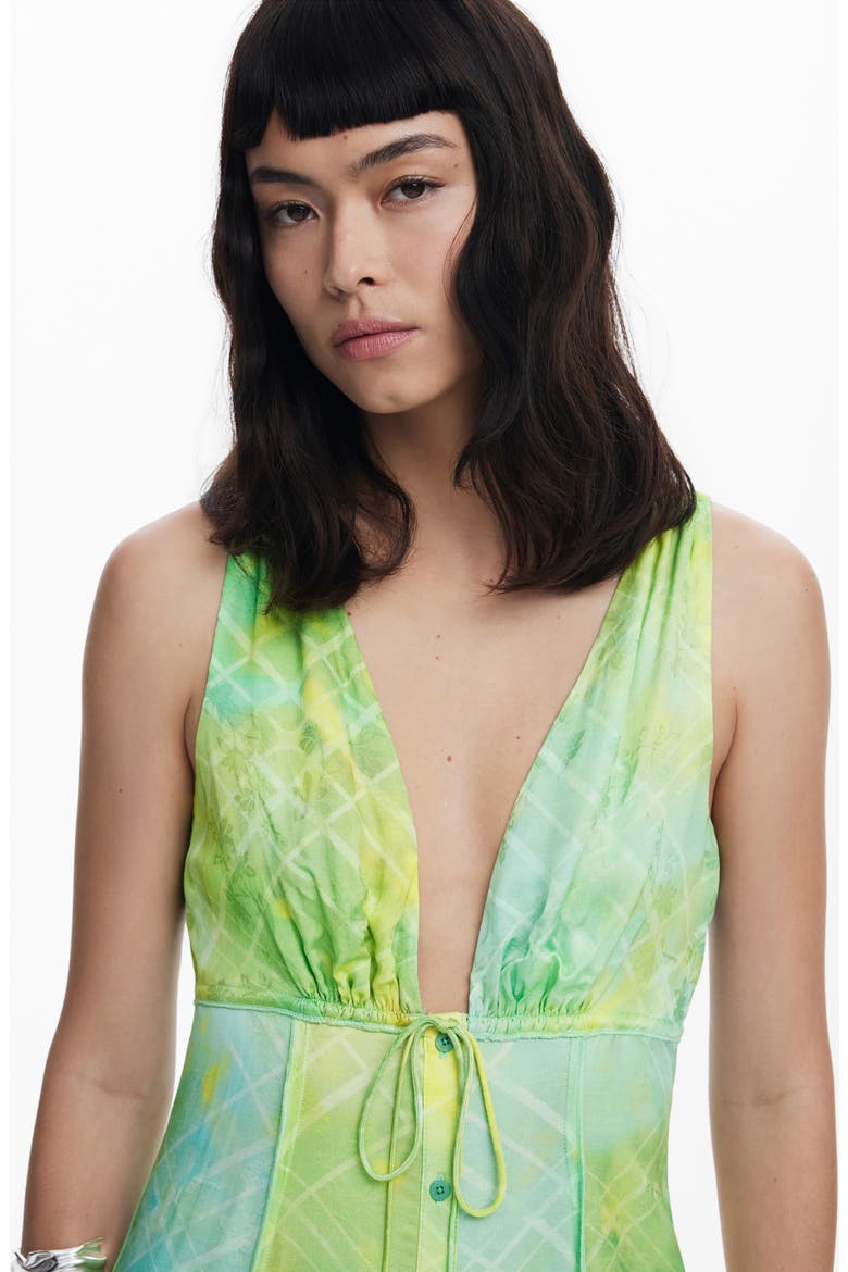 Sleeveless A-Line Midi Dress, Alternate, color, LIGHT GREEN